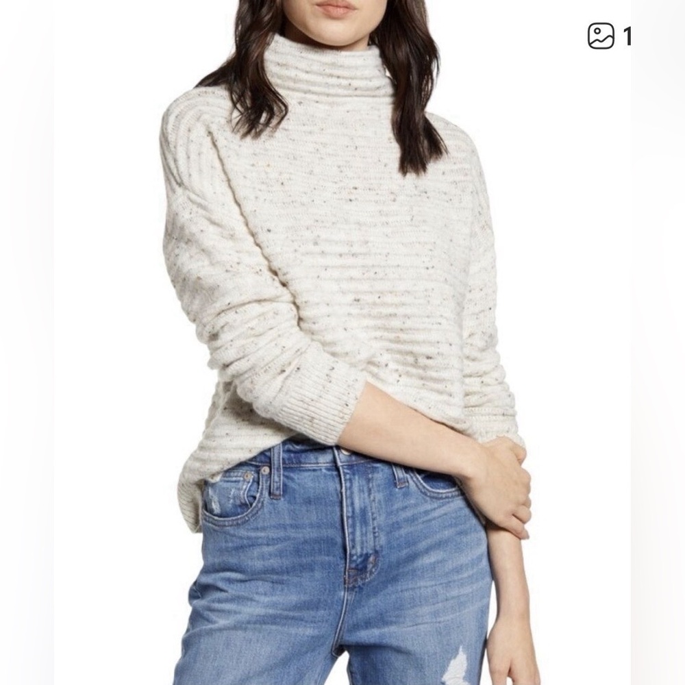 Madewell‎ Belmont Donegal Mock Neck Sweater Size wool xs
